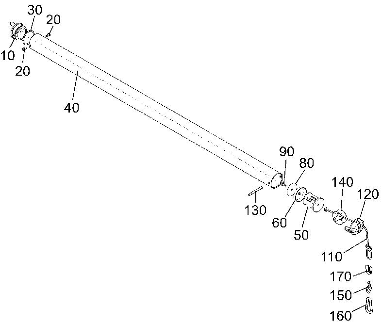 7053-1970-050 Подъемный цилиндр (горизонт.) OD54 x 989 ID50 Hub 830